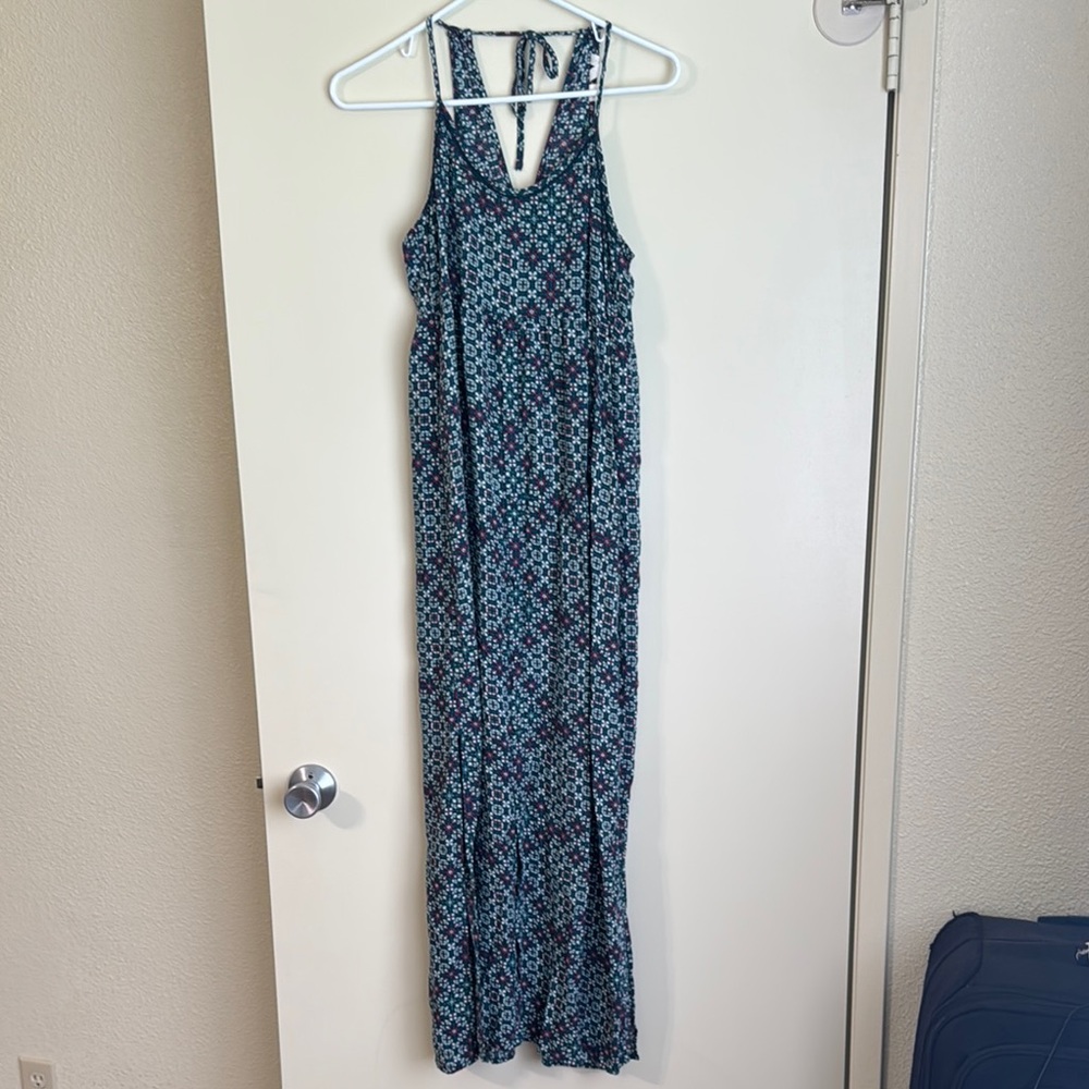 Floral Maxi Dress - Blue and Black